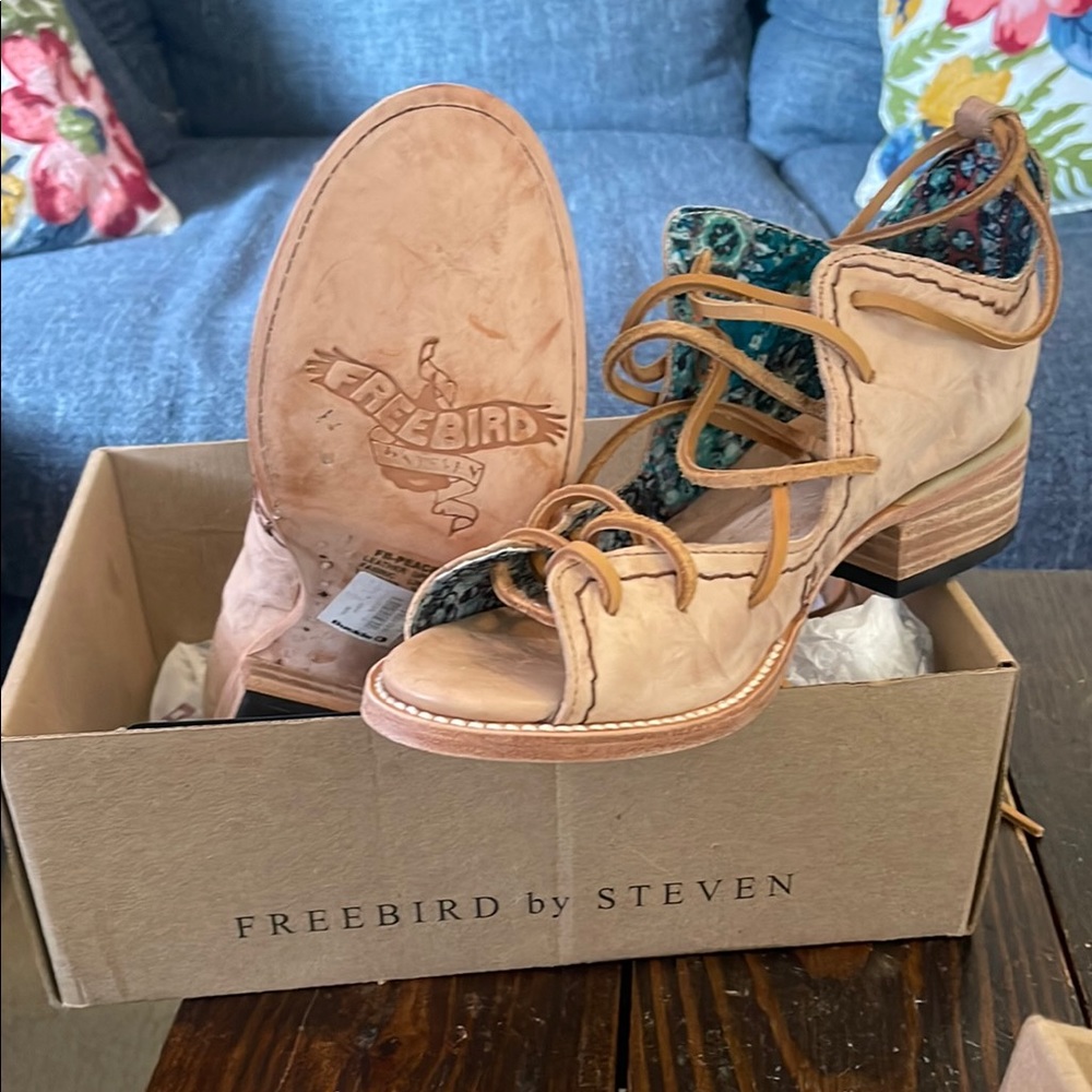 Freebird by Steven Tan Heeled Sandals with Lace-Up Design
